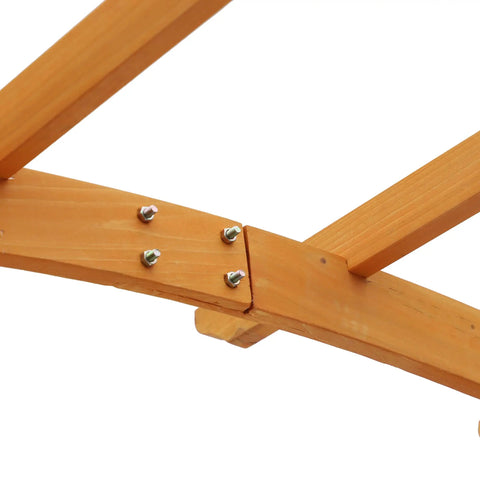 Close-up of 90 Inch Wood Garden Arbor Arch With Trellis Wall For Climbing Plants and Hanging Vines joint detail.