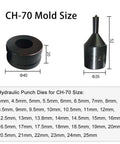 CH-70 mold size chart with hydraulic round hole punch die set for steel copper and aluminum, heavy duty sheet metal punching dies