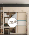 Heavy Duty 2 Piece 4 Wheel Metal Sliding Track Wheel Set With Hanger And Ball Bearing Pulleys For Wardrobe Closet Barn Doors