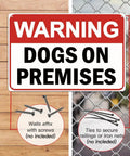 Dog On Premises Warning Sign Rugged 8x12 Inch Metal Yard Gate Decor Weatherproof Tin Plaque For Home Farmhouse Fence Outdoor Business Warehouse Use Waterproof And UV Resistant With Pre Drilled Holes For Easy Hanging.