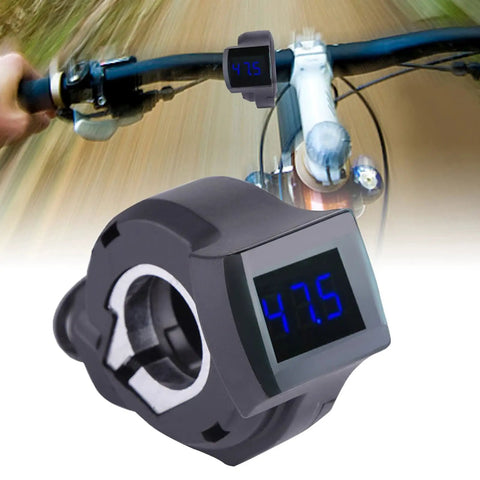 Electric Bike LCD Voltage Display Meter For Scooters And E Bikes Digital Battery Voltmeter With Real Time Readout Lightweight Plastic Shell Easy Install Wide Vehicle Compatibility