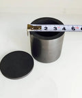 Top Shelf Graphite Crucible With Secure Lid For Heavy Duty Lab Smelting And Quick Melting Projects Four Inch Square shown with measurement.