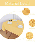 Yellow Square Table Cover and Tablecloth for Indoor Outdoor Use With Umbrella Hole And Zipper Waterproof Washable Wrinkle Free 60x60 Inches Perfect For Spring Summer Parties Picnics BBQs Patio on dining table