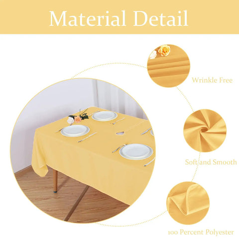 Yellow Square Table Cover and Tablecloth for Indoor Outdoor Use With Umbrella Hole And Zipper Waterproof Washable Wrinkle Free 60x60 Inches Perfect For Spring Summer Parties Picnics BBQs Patio on dining table