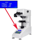 Top Shelf Digital Micro Vickers Hardness Tester With LCD Display And 200X Microscope For Metals And Ceramics Plug And Play Automated Testing Dead On Accurate Industrial Grade showing display and control panel.