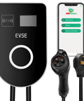 Top Shelf Smart Wifi Level 2 Ev Charger Station 48 Amps Adjustable 240 Volt Home Electric Vehicle Rapid Charge display and app setup.