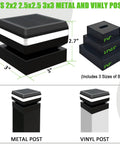 Top Shelf Solar Post Cap Lights 8 Pack Offering Easy Swap Between 3000K And 6000K Led on 3" base, fits 2x2, 2.5x2.5, 3x3 posts