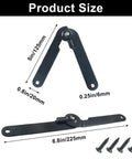 Product size illustration of Badass Heavy Duty Folding Lid Support Hinges With Smooth As Butter 180 Degree Motion.