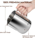20oz Stainless Steel Milk Frothing Pitcher With Latte Art Pen For Home Espresso Machines And Coffee Bars, Perfect For Frothing And Steaming Milk
