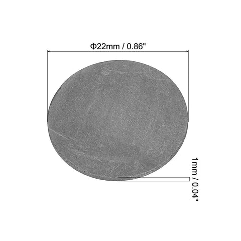 Round Graphite Block Disk Ingot High Purity Graphite Electrode Plate Sheet 22x1mm for Melting and Electrolysis Pack of 20