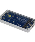 Dual M2 NGFF Raid Enclosure For Sata Iii Drives Featuring Usb Three Point One Type C Port and Ten Gbps Lightning Fast Transfer Speeds shown in aluminum casing.