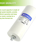 CBB60 120uF Capacitor 250V 50 60Hz Round Run Start AC Motor Capacitor with nut and label showing specifications