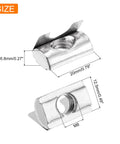 M8 Roll In Spring T Nuts Set 30 Pcs Nickel Plated Carbon Steel For 3030 And 4040 Aluminum Slot Profiles Strong Load Bearing Easy Insertion And Lock In Track Durable Hardware showing size dimensions 20x12.5x6.8 mm