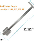 Heavy Duty Undermount Sink Bracket Kit For Kitchen With 680 Lb Capacity, Galvanized Steel, Includes 6 Adjustable Rods, Allen Key And All Screws, Rust Resistant Support System, Patent US 11,060,269 B2 showing adjustable rod with measurements