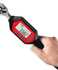 Hand holding Digital Torque Wrench 1/4 Drive With Buzzer And LED Calibrated No Nonsense Precision 0.22 To 7.37 Ft Lbs 0.3 To 10 Nm Range