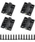 Adjustable Torque Hinge Set For Doors And Cabinets 43mm By 36mm Black Plastic With Four Countersunk Holes Position Control Symmetric Torque 0.790 Nm Stop At Any Angle Includes Four Hinges And Sixteen Screws For Easy Install.