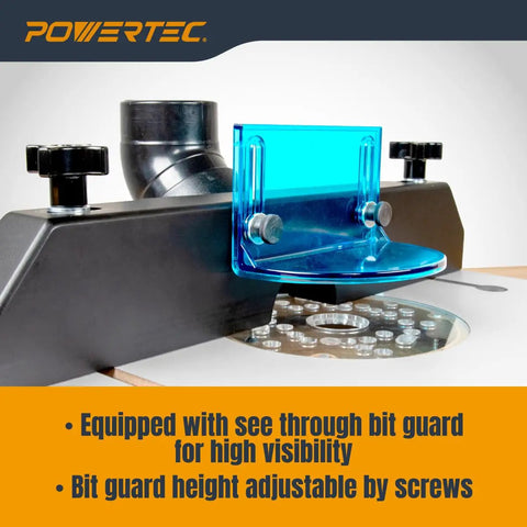 Trim Router Table With Base Plate And Predrilled Holes No Frills Adjustable Fence Dust Port And Transparent Bit Guard For Wood Routers That Fit Bosch Porter Cable Ryobi DeWalt Makita