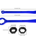 Universal Motorcycle Tire Change Kit with 10mm to 32mm Hex Wrench Levers showing 12mm and 27mm spanner heads