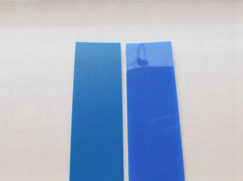 Close-up of Blue Ultra Duty Band Saw Tires for 33 WM14 Band Saw Beefed Up Urethane Replacement Part laid flat on surface