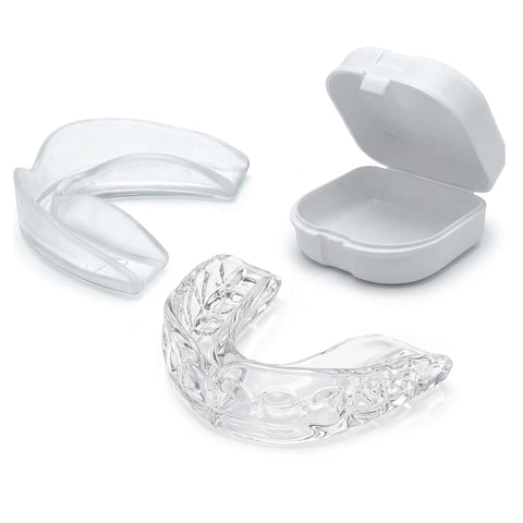 Two Pack Sports Mouth Guards For Game Ready Protection With Custom Fit To Any Mouth Size Moldable Comfort No BPA Clear Color Included Free Carrying Case