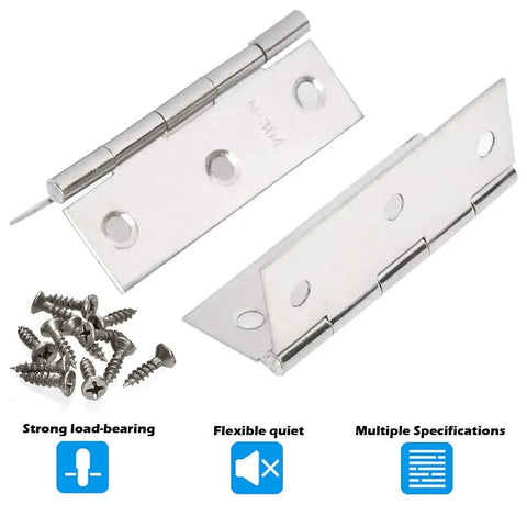 18 Pack Folding Door Hinges 2 By 3 Inch Stainless Steel Square Butt Hinges For Home Furniture Closet Doors with screws shown