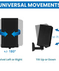 Universal Side Clamping Speaker Wall Mounts Pair For Large Or Small Bookshelf Speakers With Full Motion Adjustability Beefy Brackets
