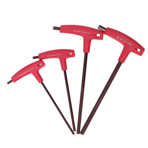 Premium S2 Steel Hex Key Set With T Handle Tools For Automotive Repair And Machinery Maintenance, Featuring Rust Coating And Durable Metric Wrench Kit That Slays Any Tight Bolt Job. Red metric T-handle hex keys H1.5-H10