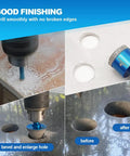 Diamond Core Drill Bit Set With 9 Diamond Bits And 1 Chamfer Bit for precise clean holes in porcelain, ceramic, granite, marble