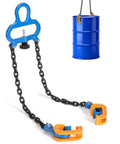 Upgraded Chain Drum Lifter 1 Ton Loading Capacity For 55 Gallon Drums With Forklift Hoist Crane Double Hooks And Chains