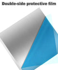 Four Pack 6061 Aluminum Sheets 3.9 X 3.9 X 0.47 Inch Aluminum Plate With Protective Film showing blue film being peeled back