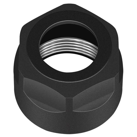 Pro Grade ER16A Collet Clamping Nut Set, 5Pcs Durable Nuts For ER CNC Milling Chuck Lathe, detailed black finish nut close-up