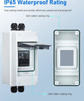 Pro Grade Solar Panel Disconnect Switch And 10 Amp DC 1000V RV Circuit Breaker Box With IP66 Weather Seal showing dual sealing features.