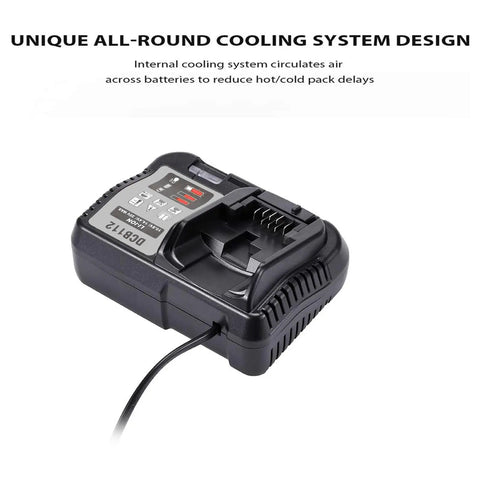 Replacement Dewalt 12V 20V Max Lithium Charger Station For DCB Batteries Fast Heat Dissipation Cooling Design