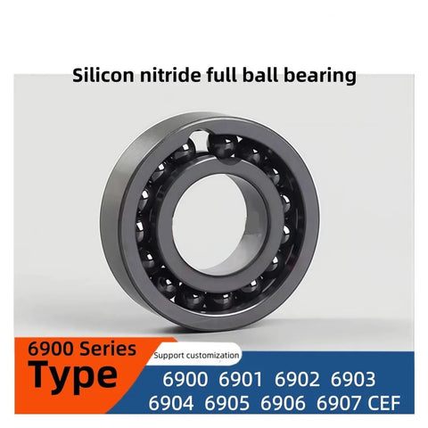 Premium Full Ceramic Ball Bearings 10 Piece Pack Silicon Nitride Deep Groove in 6900 series design for high heat use.