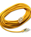 Heavy Duty 50ft Extension Cord For Backpack Vacuums Go-To ProTeam Compatible Replacement 101678 coiled yellow SJTW wire