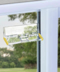 No Drill Easy Install Adhesive Sliding Glass Door Lock 2 Pack For Baby Proofing And Pet Safety mounted on a glass window