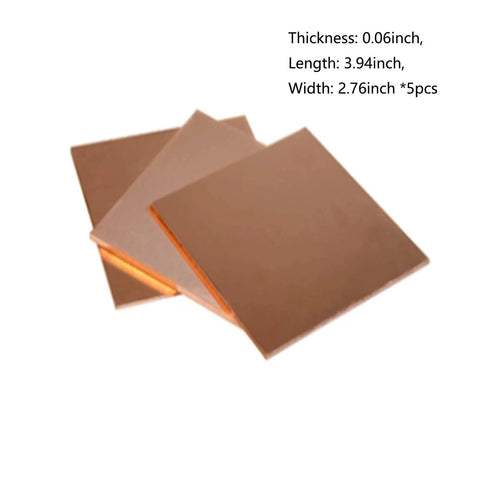 Five Pack Single Sided Copper Clad Laminate PCBs 7 By 10 Cm 0.06 Inch Thick For DIY Etching And Prototyping Projects Pre Cut And Burr Free Corners