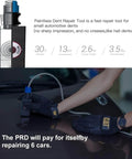 Gnarly Paintless Dent Repair Kit Knocks Out Door Dings And Hail Damage Fast With Gloves Included Quick Fix For Car Bodywork No Paint Damage DIY Auto Body Repair Must Have Gear, featuring dent repair tool and user gloves.