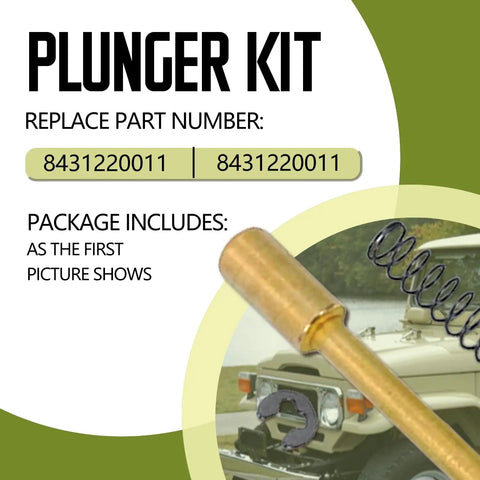 No Drama Steering Wheel Horn Button Contact Plate And Plunger Pin Kit Quick Swap For Toyota Corolla 4Runner Pickup Starlet Tercel Slick Build OEM Upgrade Solid Fix For 8431220011 showing plunger, spring, and parts for replacement.