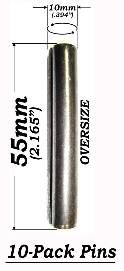Oversize 10mm Diameter 156LPN OS Heavy Duty Long Pins 55mm Long 10 Pack For Hensley Style X156 Bucket Teeth And Adapters