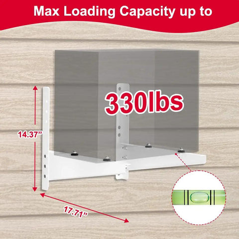Heavy Duty Mini Split Wall Bracket Built Like A Tank For Nine Thousand To Eighteen Btu Ductless Ac Units Rock Solid No Sweat Mount Up To Three Hundred Thirty Pounds Powder Coated Steel Outdoor Platform