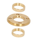 Top Shelf Brass Router Template Kit With Precision Guide Bushings Lock Nut Adapters for crisp woodworking cuts includes brass nut and flange.