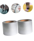 Image showing two rolls of Heavy Duty Butyl Aluminum Foil Tape Sealant 2 Rolls That Work Like A Champ For Emergency Roof Leak Repair And Window Crack Fix Outdoor Pipe Leak Stop Tape Waterproof Sealing Tape For Glass Metal Wood Plastic Tiles And More.
