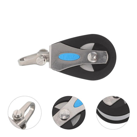 Built To Last Marine-Grade Stainless Steel Swivel Sailing Pulley With Nylon Bearing Wheel, 209 kg Load Capacity, Single Cable Block