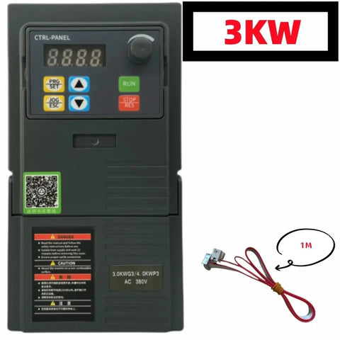 380V Economical VFD Variable Frequency Drive Inverter 1.5KW 2.2KW 3KW 4KW 5.5KW Motor Speed Controller With PLC Ready 321-3KW 1Ph To 3Ph Power Converter, 3KW front view