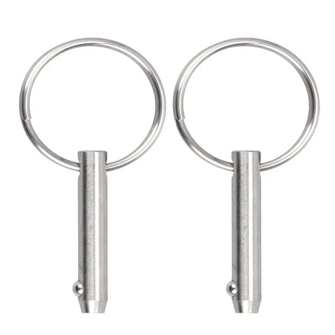 Marine Grade 316 Stainless Steel Quick Release Pin For Bimini Top 0.25 Inch Diameter 1.5 Inch Overall Length 1 Inch Usable Length Saltwater Ready Spring Loaded Ball 2 Pack Boat Gear, two pins