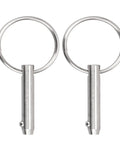 Marine Grade 316 Stainless Steel Quick Release Pin For Bimini Top 0.25 Inch Diameter 1.5 Inch Overall Length 1 Inch Usable Length Saltwater Ready Spring Loaded Ball 2 Pack Boat Gear, pair
