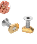 M6 Brass T Nut Screw Set For Hydrofoil Mounting And Wing Foil Board Track Hardware Replacement close-up on white background