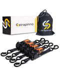 No-Tangle Auto Retractable Ratchet Straps 1 Inch by 6-Foot Four Pack, box, bag, for Motorcycles, Bikes, ATVs, 1500 Lbs breaking strength
