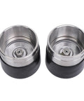 2 Pack Stainless Steel Trailer Wheel Bearing Protector Caps with Grease Level Check, 1.980 Inch Diameter, top view.